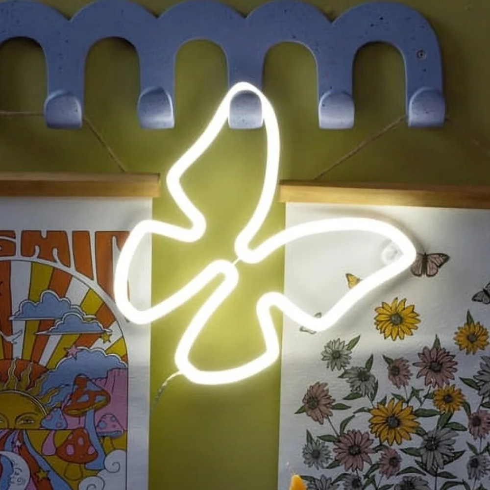 White Neon Butterfly LED Sign Wall Art